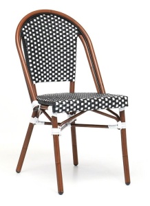 Ratanowe krzesło plecione z biało-czarnym siedziskiem | Go In Francesca