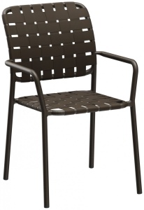 Krzesło plecione szerokimi pasami brązowe | Go In Nastro