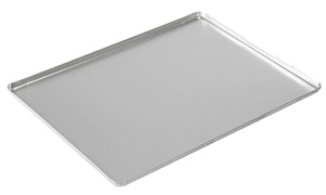 Taca wystawowa nierdzewna prostokątna z rantem