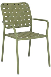 Krzesło plecione szerokimi pasami oliwkowe | Go In Nastro