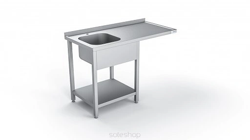 Stół nierdzewny ze zlewem i miejscem pod blatem 120 - 220 cm