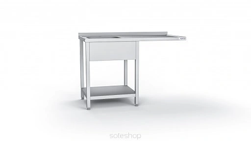 Stół nierdzewny ze zlewem i miejscem pod blatem 120 - 220 cm