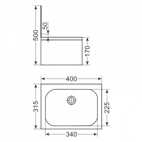 Zestaw umywalkowy 500 x 400 x 315 mm KZ-S4350D