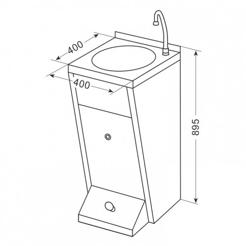 Zestaw umywalkowy wolnostojący 400 x 400 x 895 mm KZ-S4490