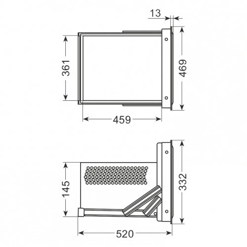 Szuflada pojedyncza o głębokości 520 mm wysokość 332 mm stal nierdzewna | DF-AK12