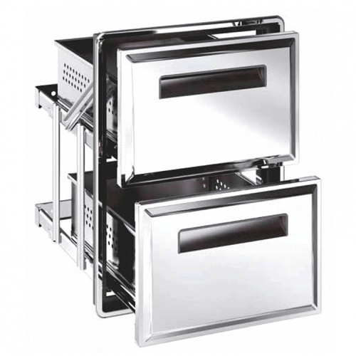 Szuflada podwójna o głębokości 458 mm wysokość 529 mm stal nierdzewna | DF-AM12C