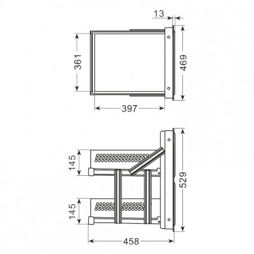 Szuflada podwójna o głębokości 458 mm wysokość 529 mm stal nierdzewna | DF-AM12C