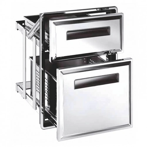 Szuflada podwójna o głębokości 520 mm wysokość 629 mm stal nierdzewna | DF-AM11