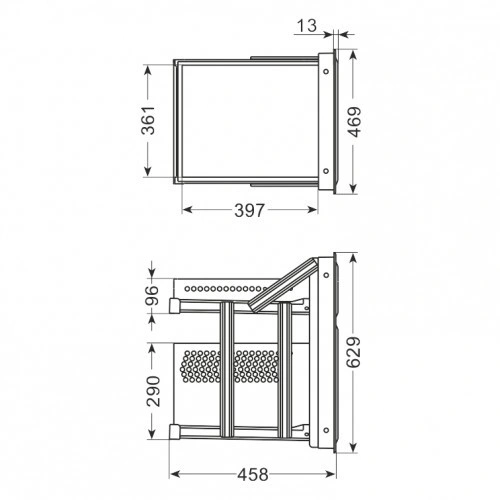Szuflada podwójna o głębokości 458 mm wysokość 629 mm stal nierdzewna | DF-AZ11C
