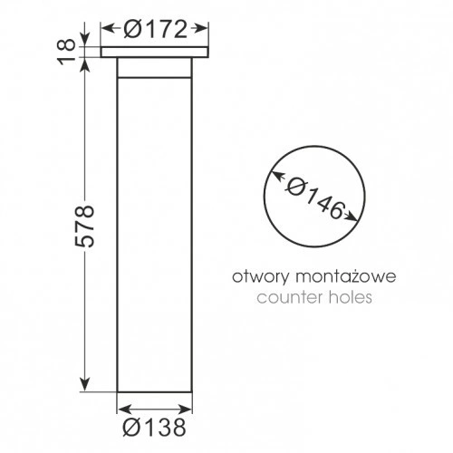 Dozownik do kubków o średnicy (73 -121 mm) z tworzywa | C2410C