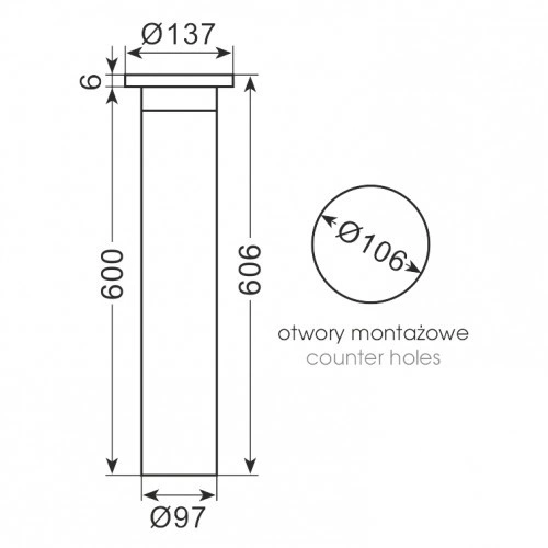 Dozownik kubków o średnicy 56 - 81 mm blatowy | DZ-C3200CV