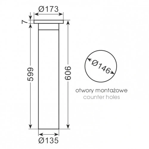 Dozownik kubków o średnicy 101-124 mm blatowy | DZ-C3500CH