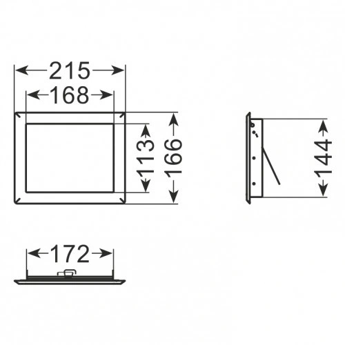 Wrzutka koszowa do zabudowy 215 x 166 mm