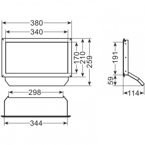 Wrzutka koszowa stal nierdzewna 193 x 346 mm | DZ-OPNKZD