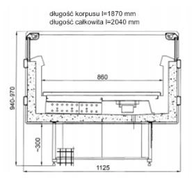 Witryna mroźnicza gondolowa z przegrodami, długość 1125 mm | COLD MILLENIUM W MR/G