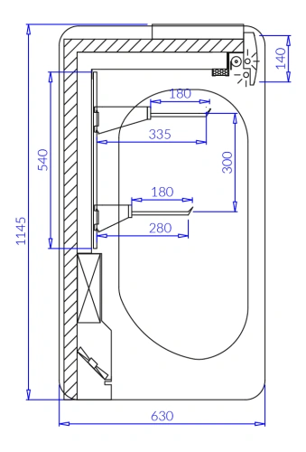 Regał chłodniczy mięsny, haki 2x180mm, wąski, agregat zewnętrzny | IGLOO MIŁOSZ 2 Regał chłodniczy mięsny, haki 2x180mm, wąski, agregat zewnętrzny | IGLOO MIŁOSZ 2