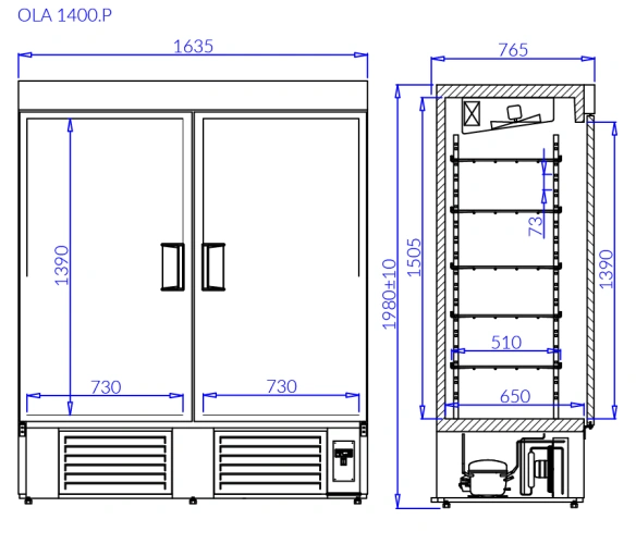 Szafa chłodnicza z pełnymi drzwiami | IGLOO OLA P Szafa chłodnicza z pełnymi drzwiami | IGLOO OLA P