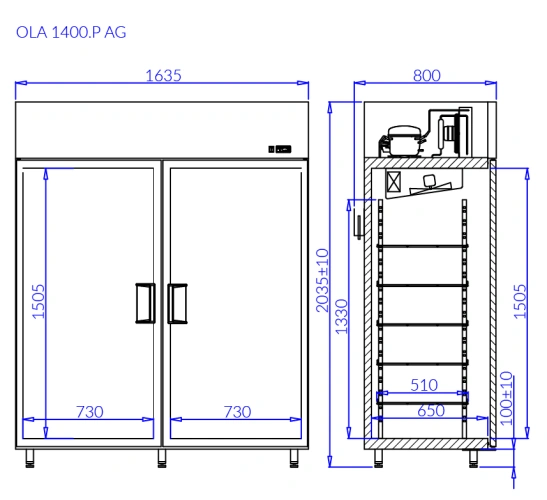 Szafa chłodnicza z pełnymi drzwiami | IGLOO OLA P Szafa chłodnicza z pełnymi drzwiami | IGLOO OLA P