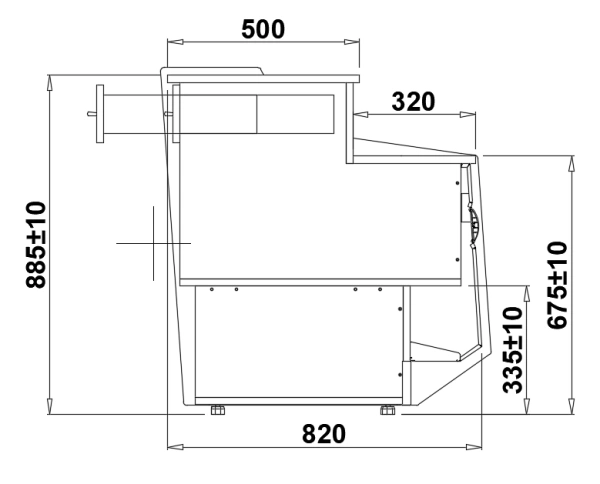 Lada sprzedażowa 2-stopniowa, blat granitowy | IGLOO PICO