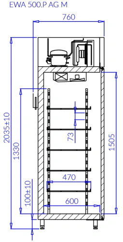 Szafa mroźnicza, pełne drzwi | IGLOO EWA P M