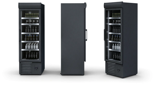 Szafa chłodnicza na napoje przeszklona, czarna, wąska | IGLOO EWA 1 NAP