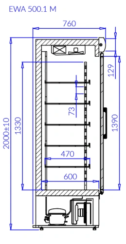 Szafa mroźnicza, przeszklona | IGLOO EWA 1 M Szafa mroźnicza, przeszklona | IGLOO EWA 1 M