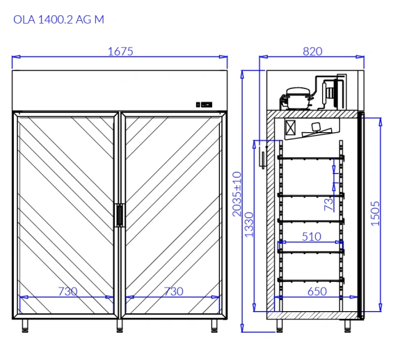Szafa mroźnicza przeszklona | IGLOO OLA 2 M