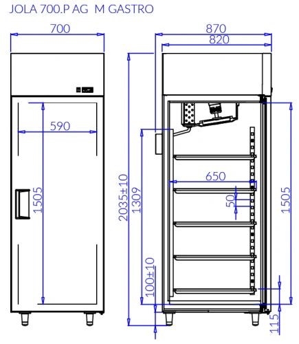 Szafa mroźnicza, wzmocnione półki, drzwi pełne | IGLOO JOLA P M GASTRO
