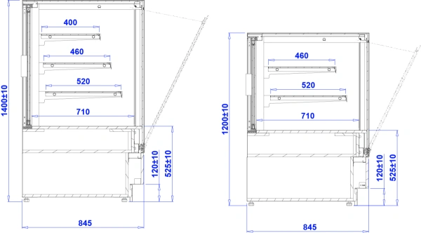 Witryna cukiernicza, przeszklona, neutralna | IGLOO CUBE 2 NEUTRAL