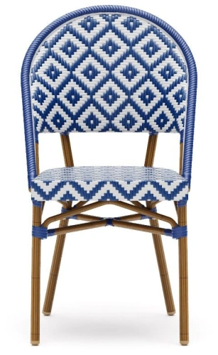 Krzesło plecione we wzory biało-niebieskie | Go In Mezzo