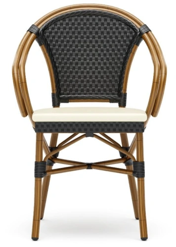 Krzesło do lokalu rattanowe czarne | Go In Flamenco