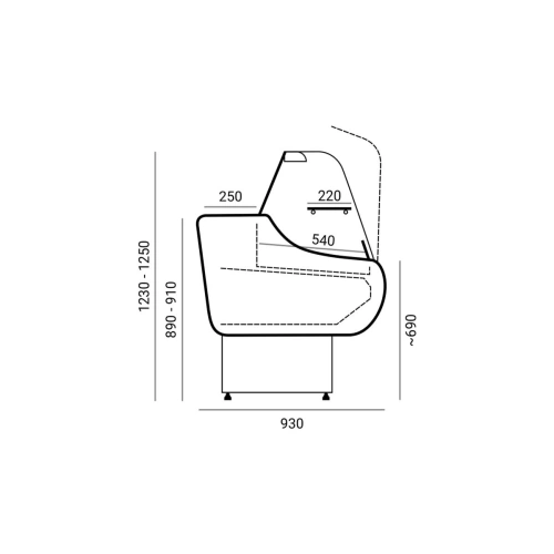 Witryna chłodnicza z agregatem, grawitacja | Cebea EGIDA