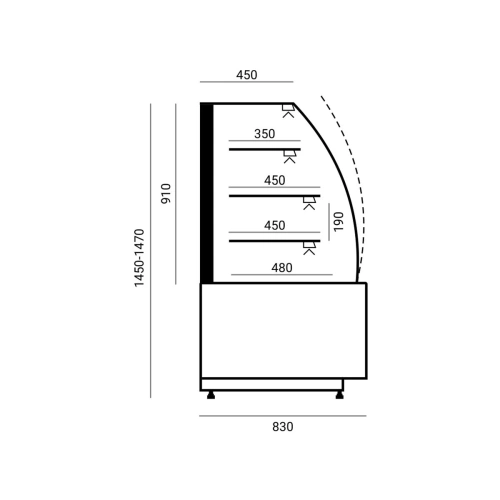 Witryna cukiernicza przeszklona | Cebea ESTERA