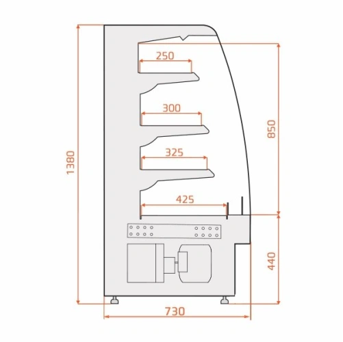 Regał chłodniczy na stację benzynową | RCS SCORPION 02 MINI