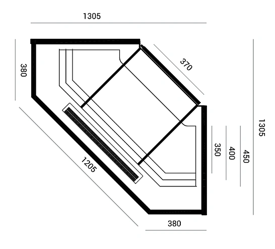 Witryna cukiernicza chłodnicza narożna | Cebea ELLADA NZ Witryna cukiernicza chłodnicza narożna | Cebea ELLADA NZ