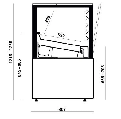 Dystrybutor do lodów 10 kuwet 165x360mm | Cebea APOLLO X Dystrybutor do lodów 10 kuwet 165x360mm | Cebea APOLLO X