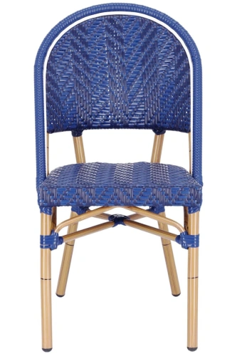 Krzesło plecione we wzory niebieskie | Go In Mezzo
